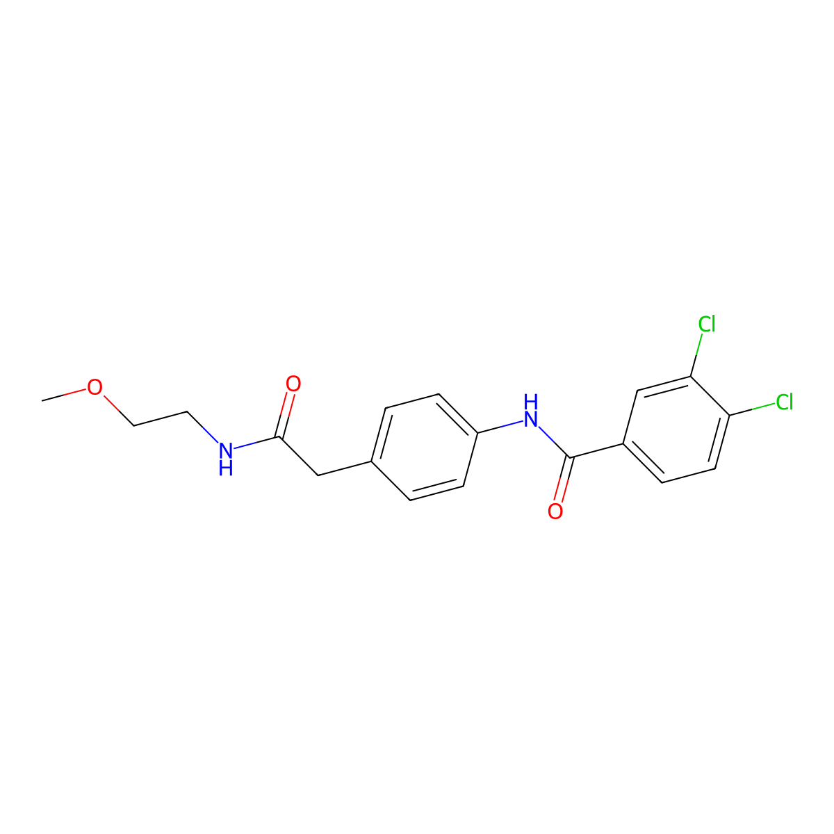 3,4-dichloro-N-(4-{[(2-methoxyethyl)carbamoyl]methyl}phenyl)benzamide molecular structure, CAS 1060253-17-9