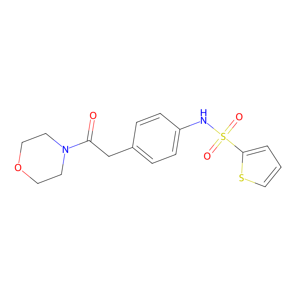 N-{4-[2-(morpholin-4-yl)-2-oxoethyl]phenyl}thiophene-2-sulfonamide molecular structure, CAS 1060254-89-8