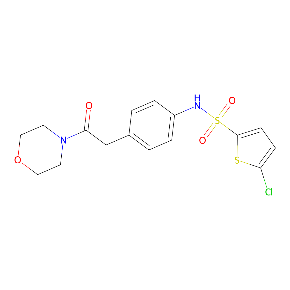 5-chloro-N-{4-[2-(morpholin-4-yl)-2-oxoethyl]phenyl}thiophene-2-sulfonamide molecular structure, CAS 1060255-59-5