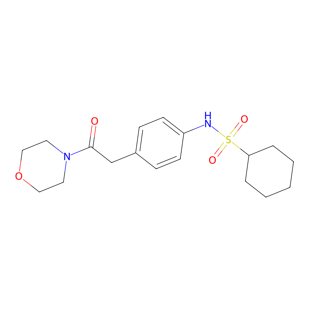 N-{4-[2-(morpholin-4-yl)-2-oxoethyl]phenyl}cyclohexanesulfonamide molecular structure, CAS 1060255-72-2