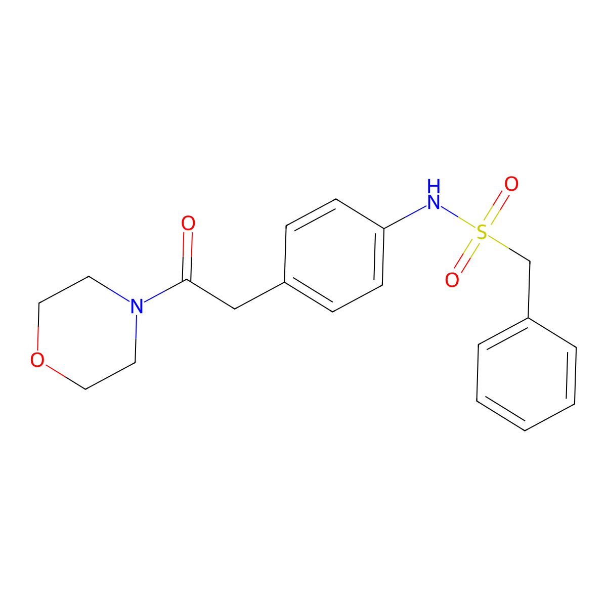 N-(4-(2-morpholino-2-oxoethyl)phenyl)-1-phenylmethanesulfonamide molecular structure, CAS 1060256-21-4