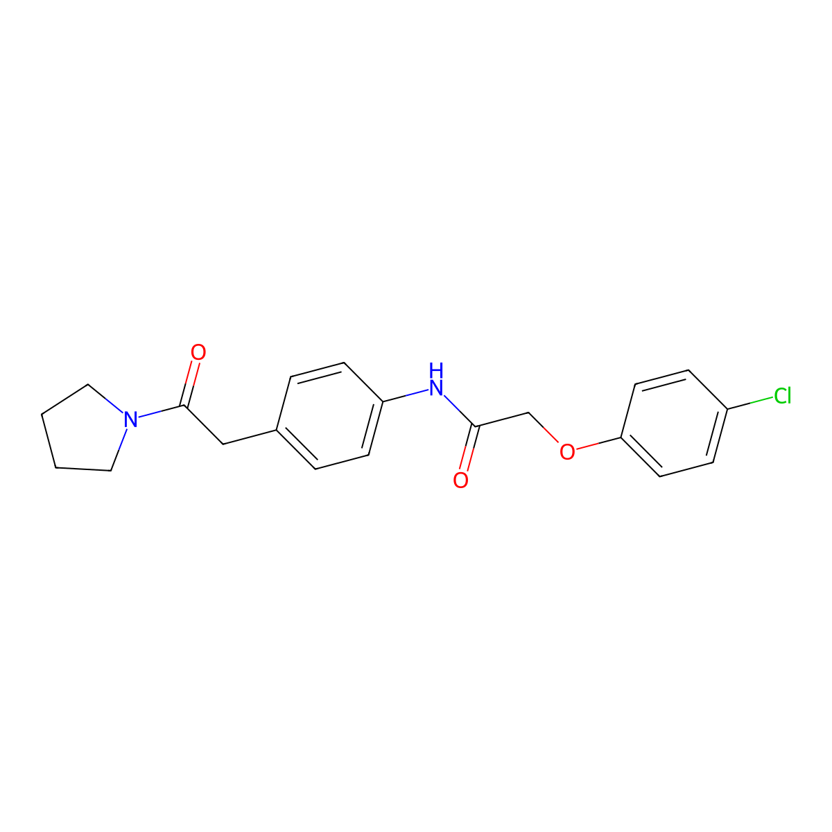 2-(4-chlorophenoxy)-N-{4-[2-oxo-2-(pyrrolidin-1-yl)ethyl]phenyl}acetamide molecular structure, CAS 1060259-71-3