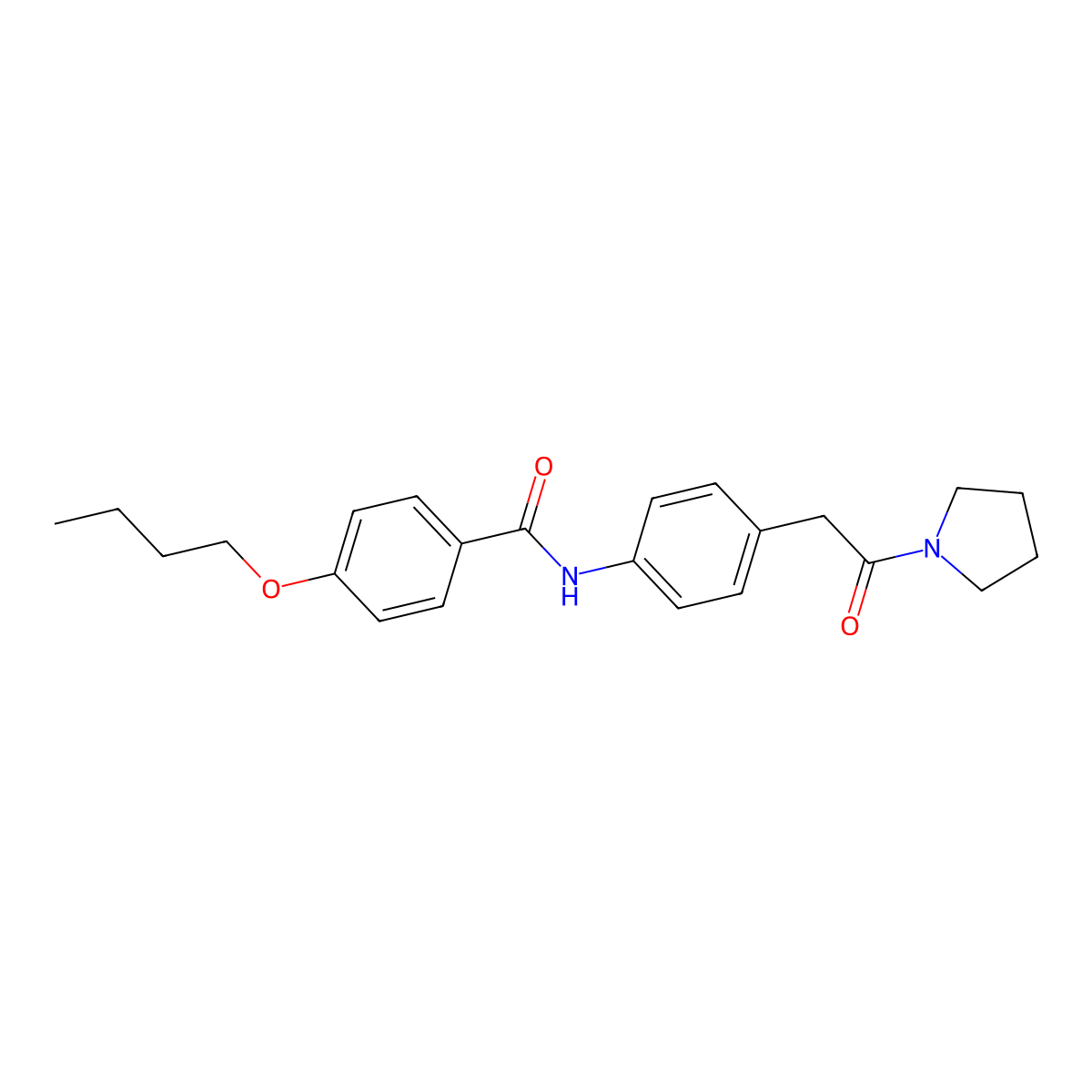 4-butoxy-N-{4-[2-oxo-2-(pyrrolidin-1-yl)ethyl]phenyl}benzamide molecular structure, CAS 1060259-78-0