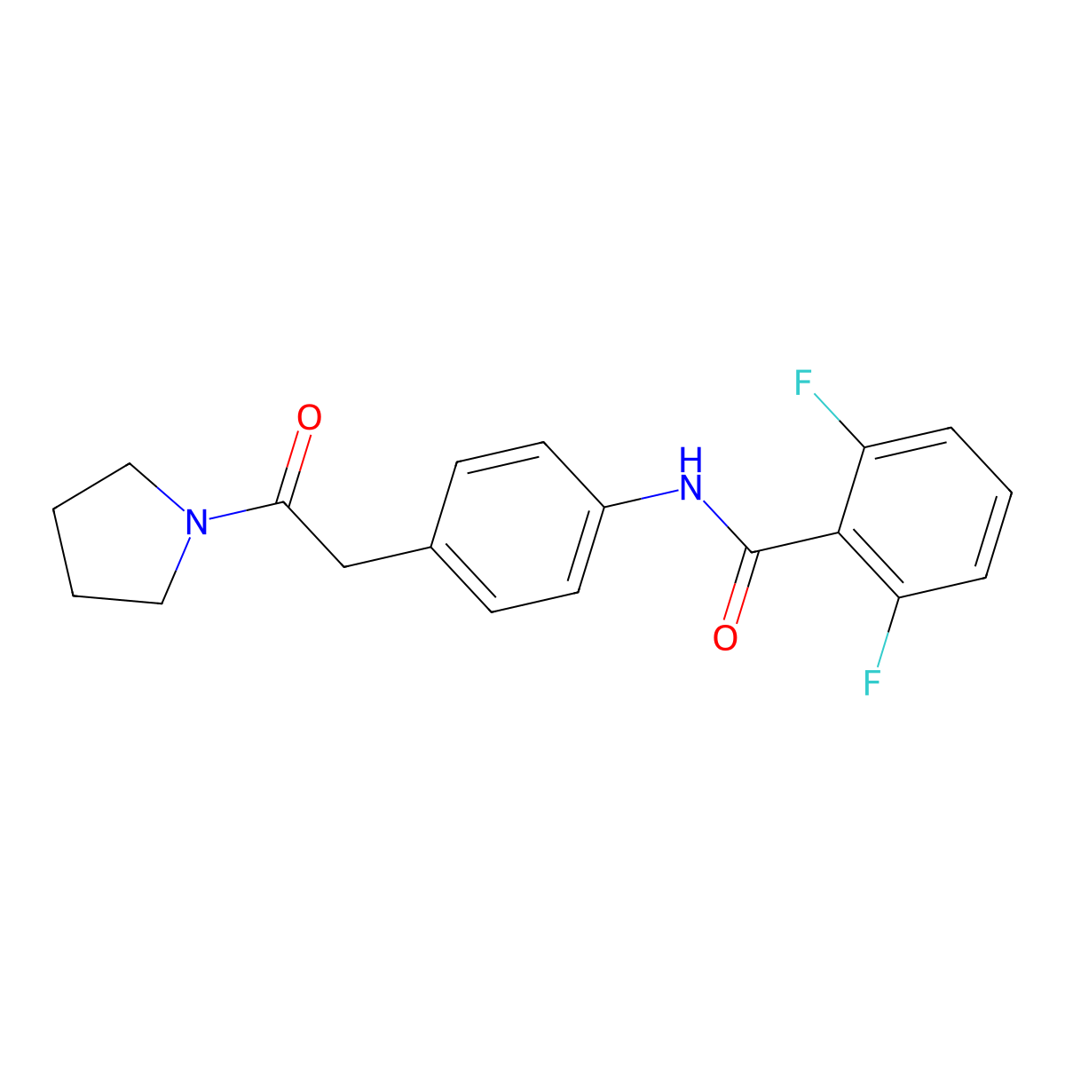 2,6-difluoro-N-{4-[2-oxo-2-(pyrrolidin-1-yl)ethyl]phenyl}benzamide molecular structure, CAS 1060259-84-8