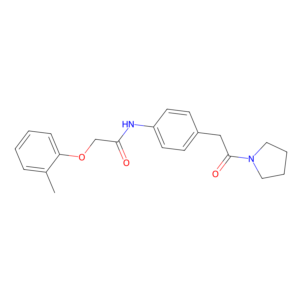 2-(2-methylphenoxy)-N-{4-[2-oxo-2-(pyrrolidin-1-yl)ethyl]phenyl}acetamide molecular structure, CAS 1060261-14-4