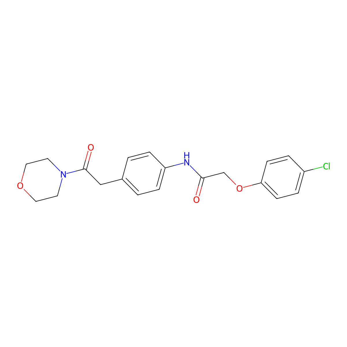 2-(4-chlorophenoxy)-N-{4-[2-(morpholin-4-yl)-2-oxoethyl]phenyl}acetamide molecular structure, CAS 1060261-50-8