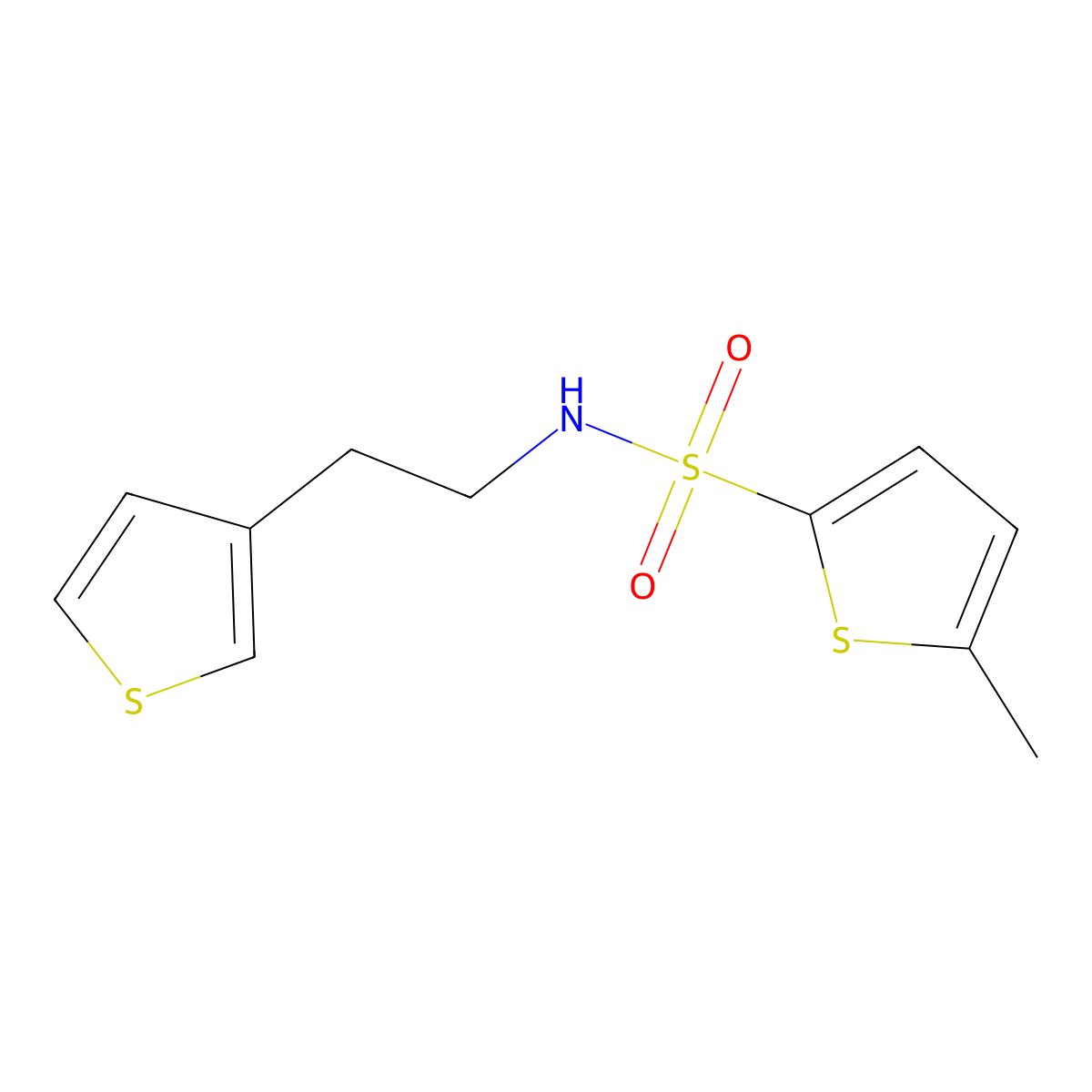 5-Methyl-N-[2-(thiophen-3-YL)ethyl]thiophene-2-sulfonamide molecular structure, CAS 1060261-70-2