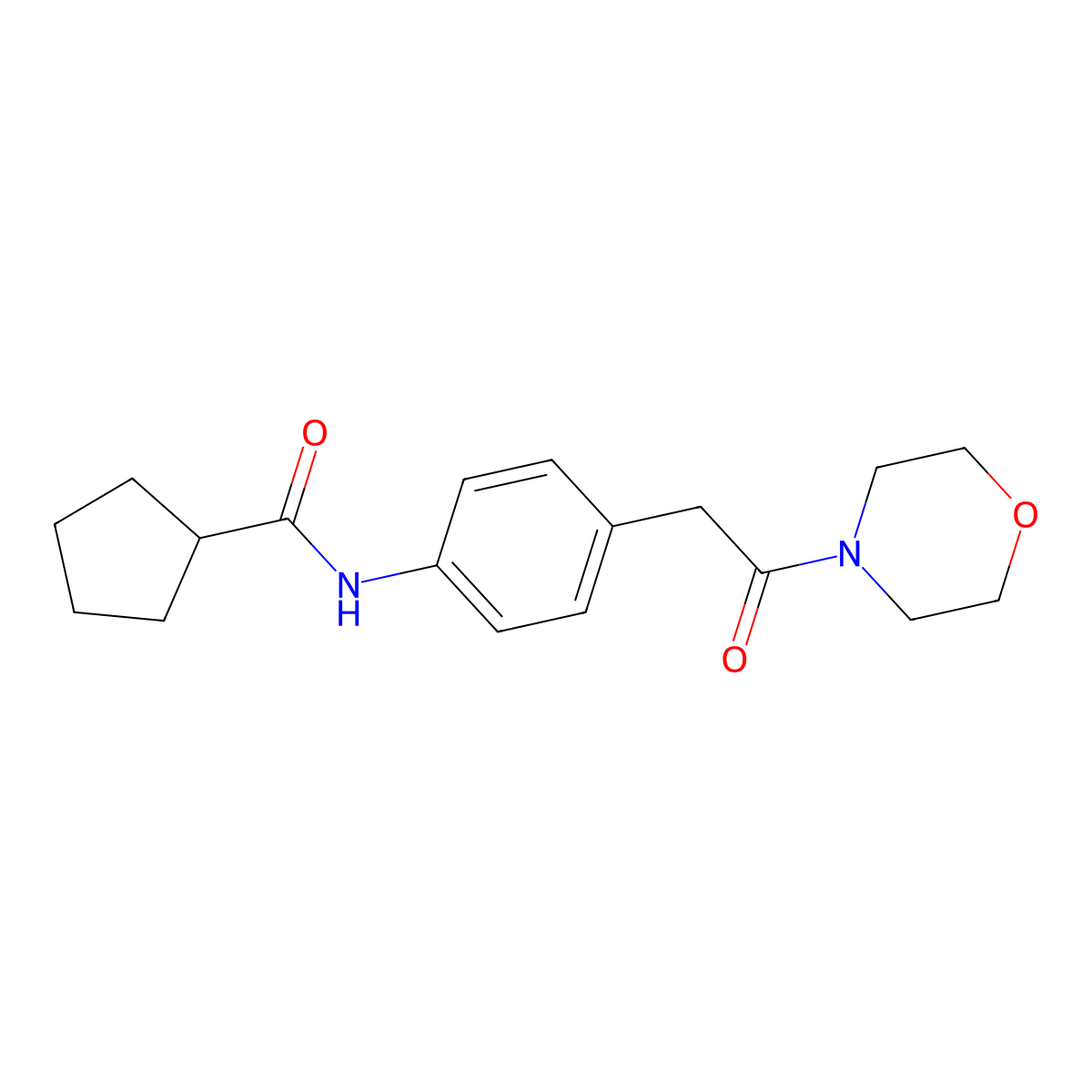 N-{4-[2-(morpholin-4-yl)-2-oxoethyl]phenyl}cyclopentanecarboxamide molecular structure, CAS 1060261-91-7