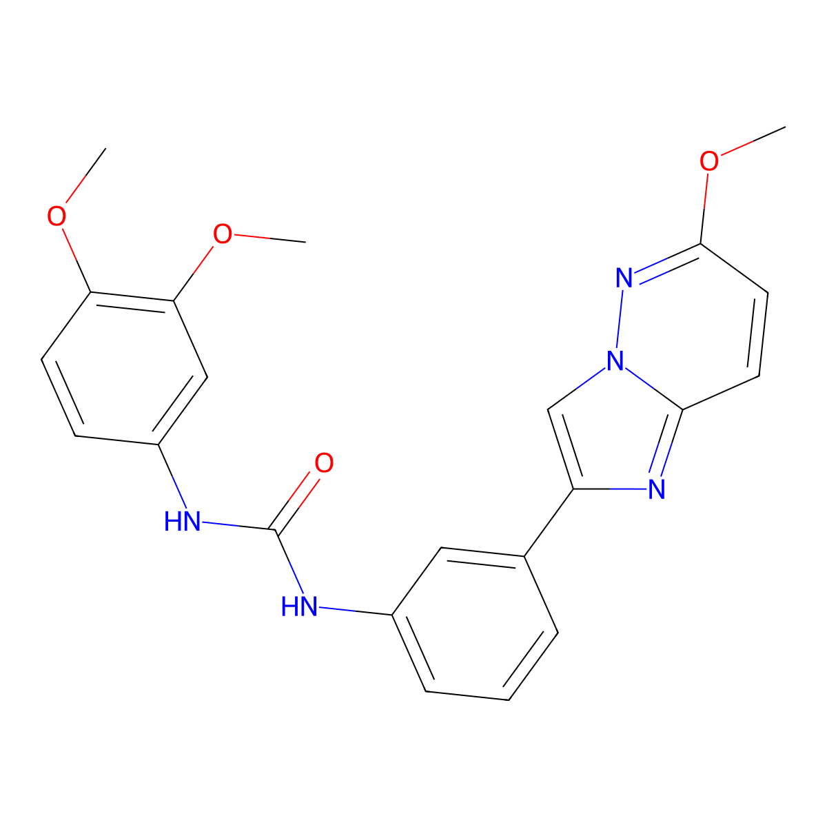 1-(3,4-Dimethoxyphenyl)-3-(3-{6-methoxyimidazo[1,2-b]pyridazin-2-yl}phenyl)urea molecular structure, CAS 1060261-94-0