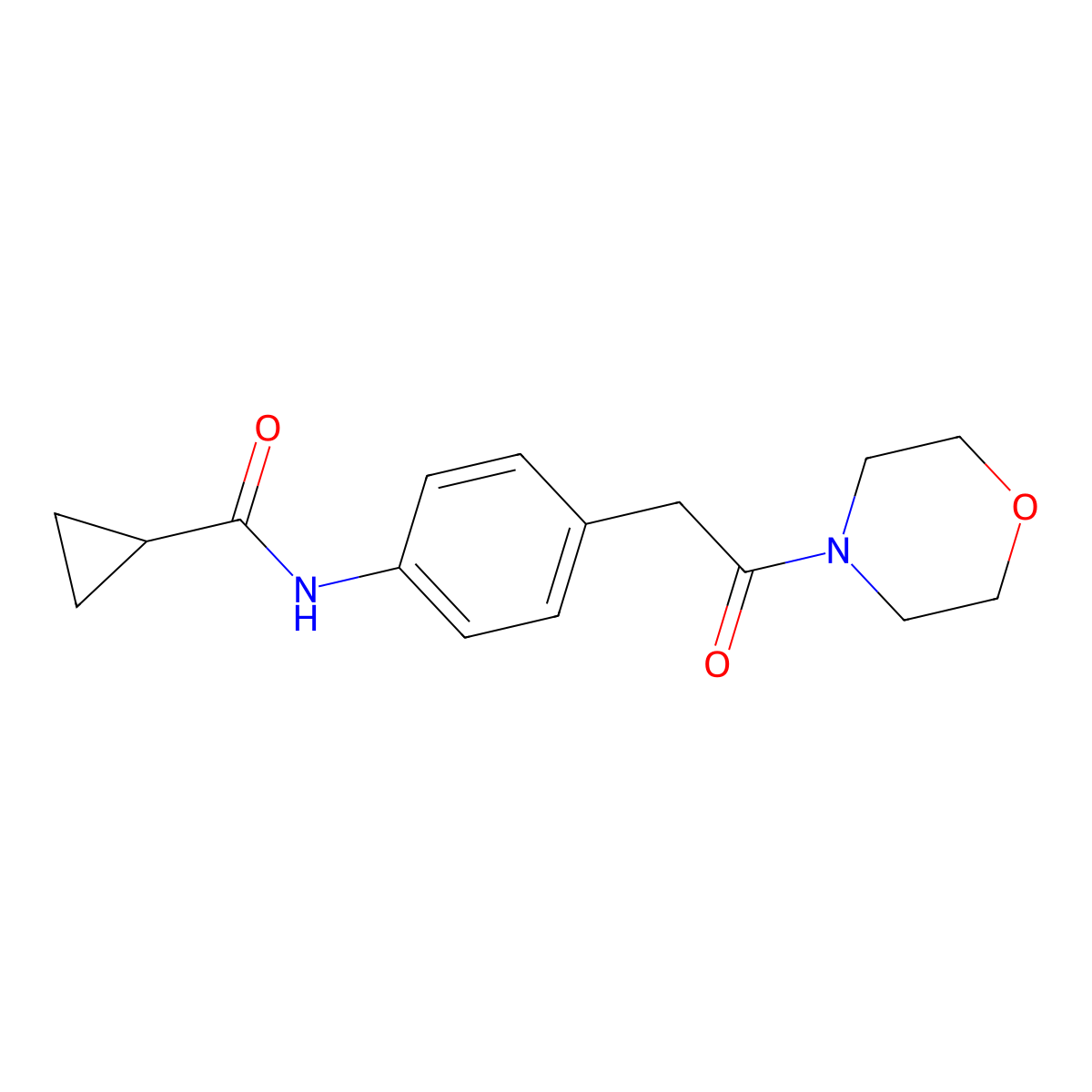 N-{4-[2-(morpholin-4-yl)-2-oxoethyl]phenyl}cyclopropanecarboxamide molecular structure, CAS 1060261-97-3