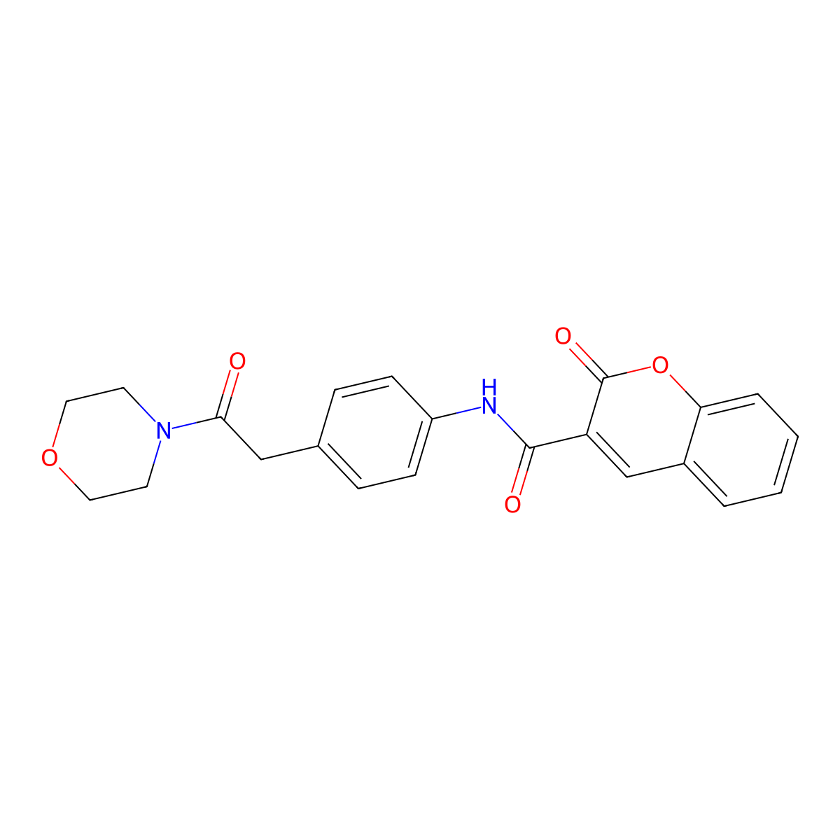 N-{4-[2-(morpholin-4-yl)-2-oxoethyl]phenyl}-2-oxo-2H-chromene-3-carboxamide molecular structure, CAS 1060262-21-6