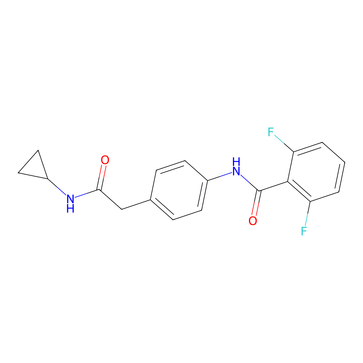 N-{4-[(cyclopropylcarbamoyl)methyl]phenyl}-2,6-difluorobenzamide molecular structure, CAS 1060262-25-0