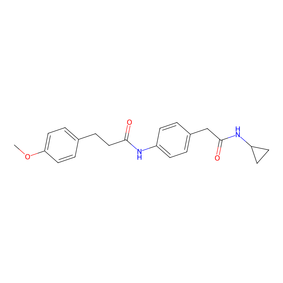 N-{4-[(cyclopropylcarbamoyl)methyl]phenyl}-3-(4-methoxyphenyl)propanamide molecular structure, CAS 1060262-31-8