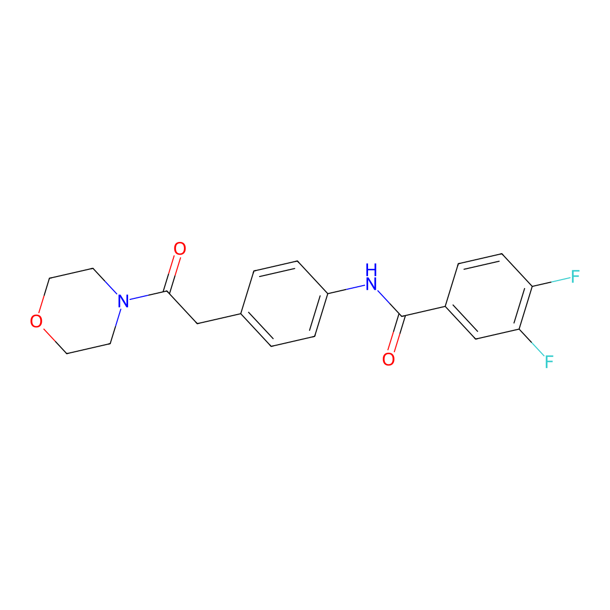 3,4-difluoro-N-{4-[2-(morpholin-4-yl)-2-oxoethyl]phenyl}benzamide molecular structure, CAS 1060262-57-8