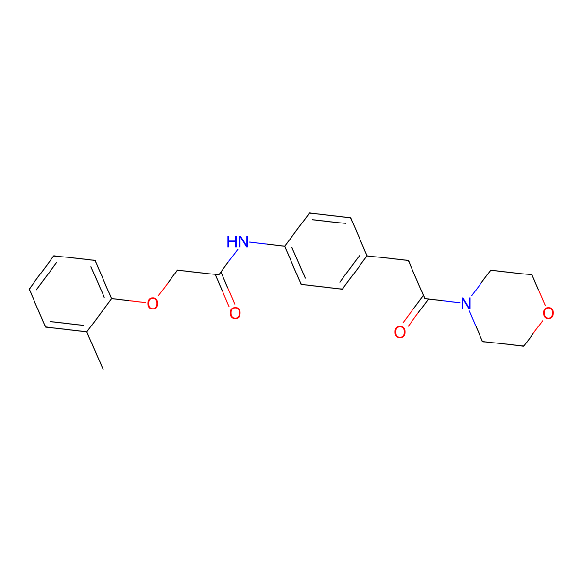 2-(2-methylphenoxy)-N-{4-[2-(morpholin-4-yl)-2-oxoethyl]phenyl}acetamide molecular structure, CAS 1060262-93-2