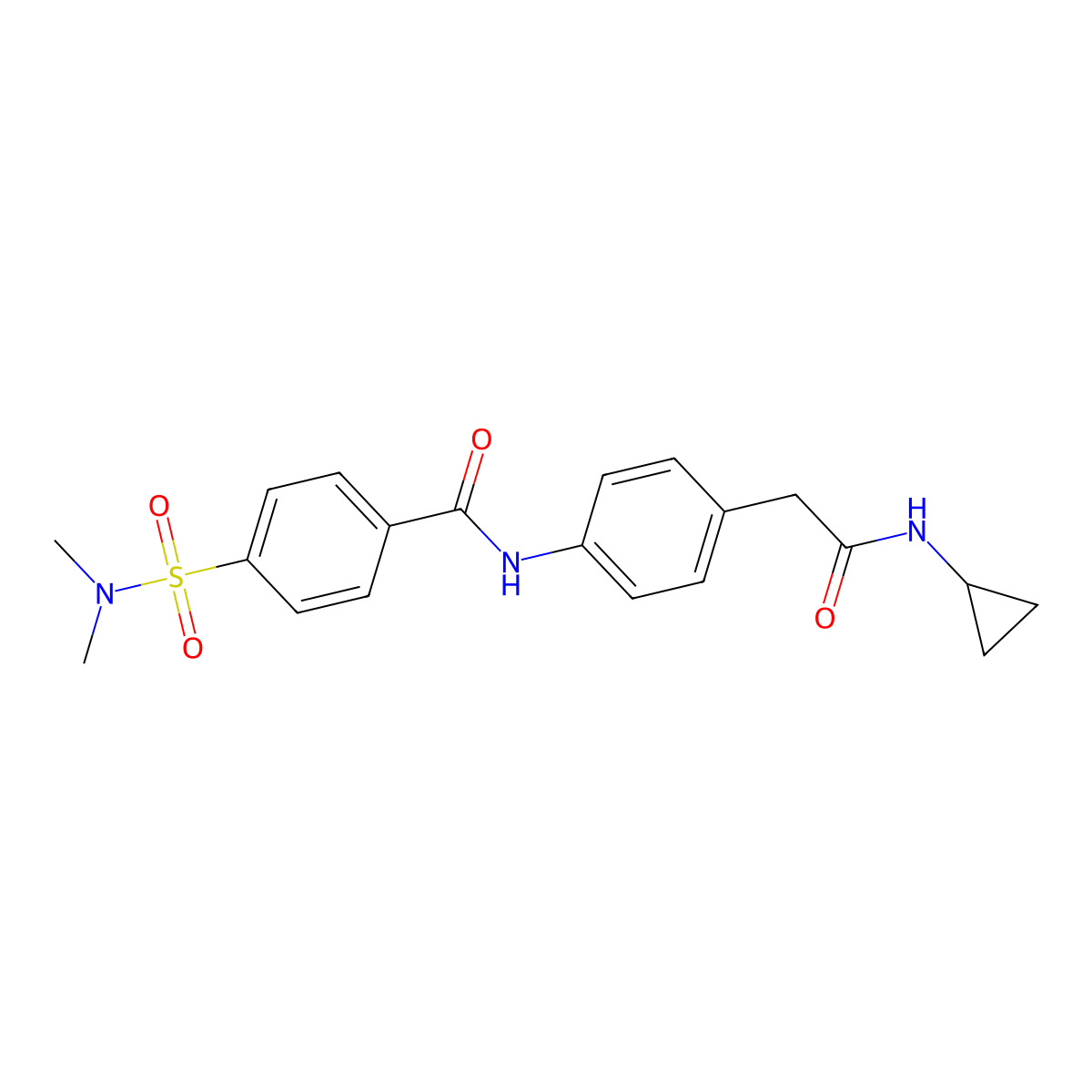N-{4-[(cyclopropylcarbamoyl)methyl]phenyl}-4-(dimethylsulfamoyl)benzamide molecular structure, CAS 1060263-57-1