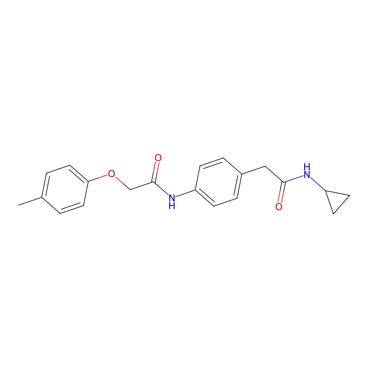 N-{4-[(cyclopropylcarbamoyl)methyl]phenyl}-2-(4-methylphenoxy)acetamide molecular structure, CAS 1060263-63-9