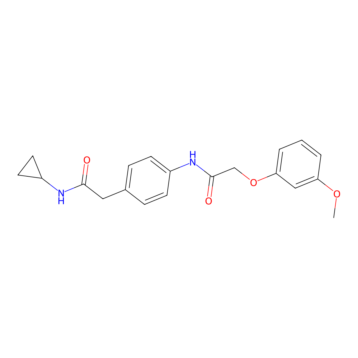 N-{4-[(cyclopropylcarbamoyl)methyl]phenyl}-2-(3-methoxyphenoxy)acetamide molecular structure, CAS 1060263-69-5