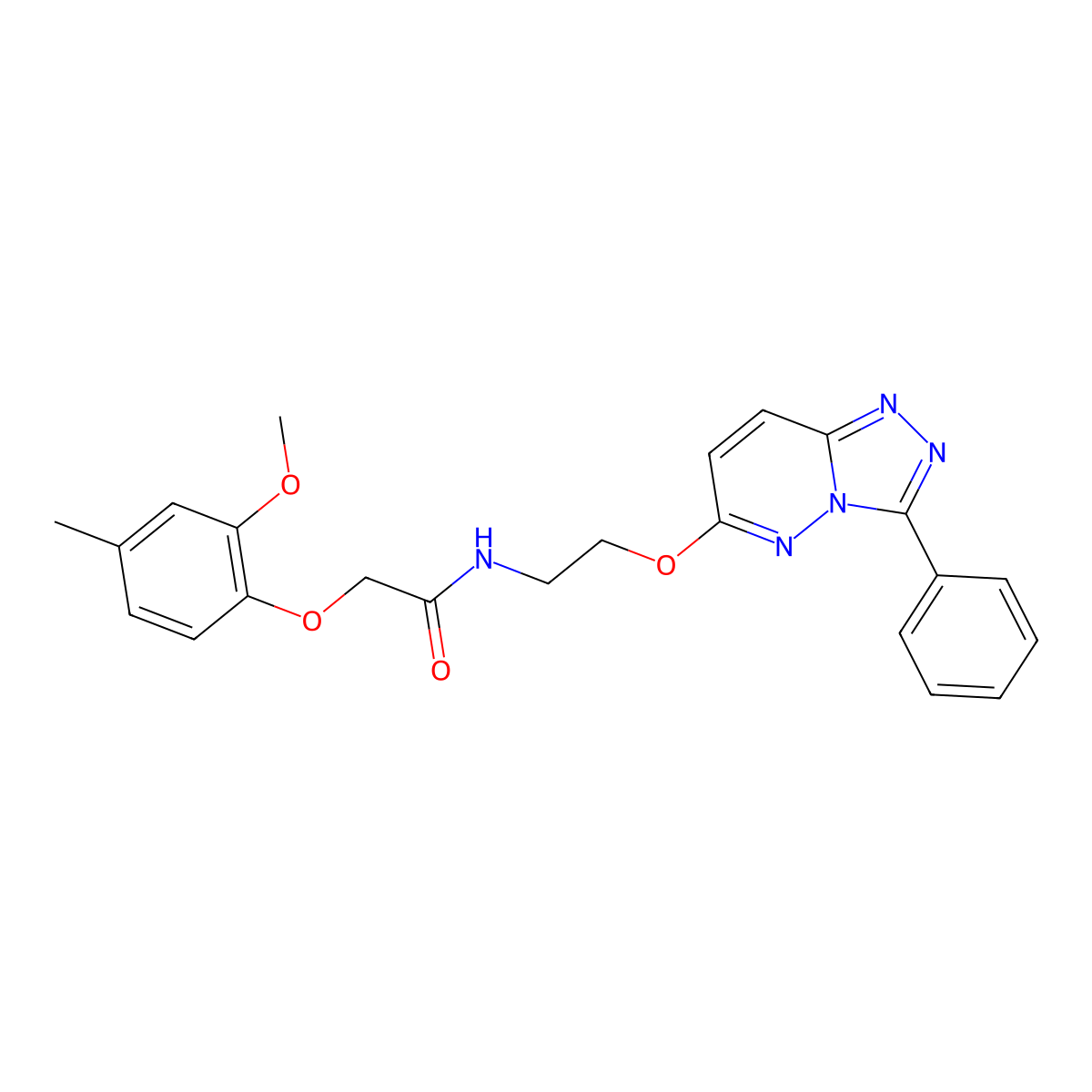2-(2-methoxy-4-methylphenoxy)-N-[2-({3-phenyl-[1,2,4]triazolo[4,3-b]pyridazin-6-yl}oxy)ethyl]acetamide molecular structure, CAS 1060267-87-9