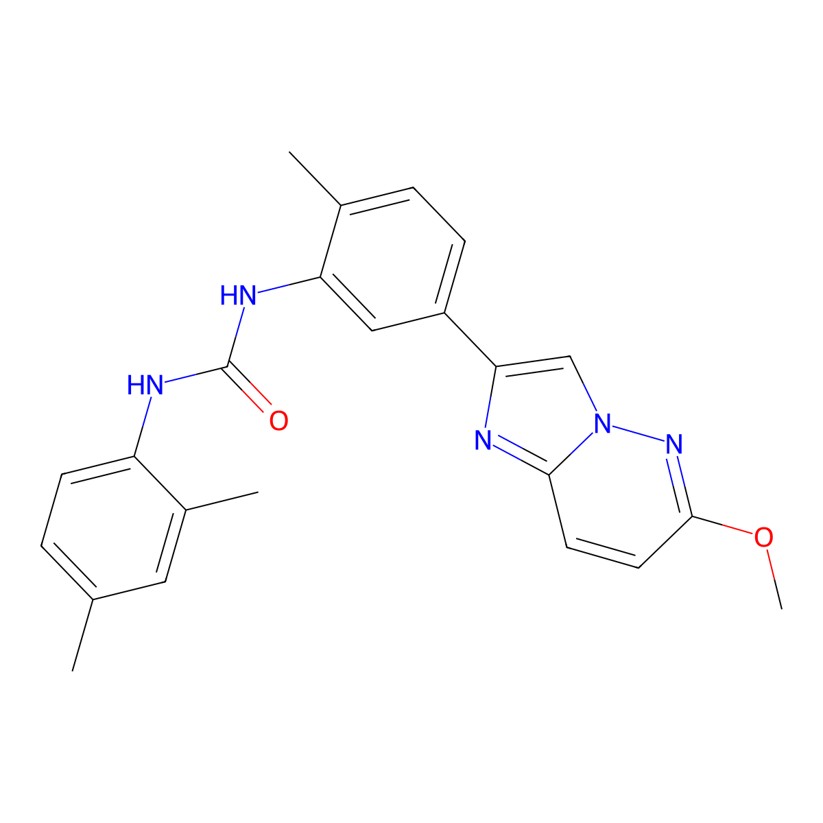 1-(2,4-Dimethylphenyl)-3-(5-{6-methoxyimidazo[1,2-b]pyridazin-2-yl}-2-methylphenyl)urea molecular structure, CAS 1060269-73-9