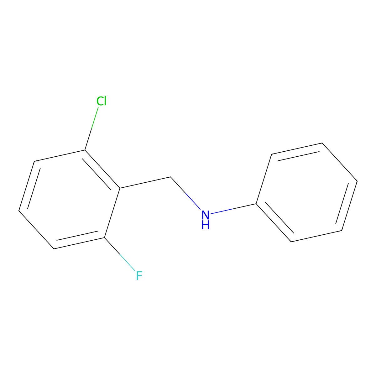 N-(2-chloro-6-fluorobenzyl)aniline molecular structure, CAS 106027-48-9