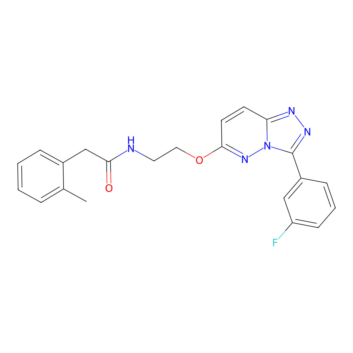 N-(2-((3-(3-fluorophenyl)-[1,2,4]triazolo[4,3-b]pyridazin-6-yl)oxy)ethyl)-2-(o-tolyl)acetamide molecular structure, CAS 1060272-99-2