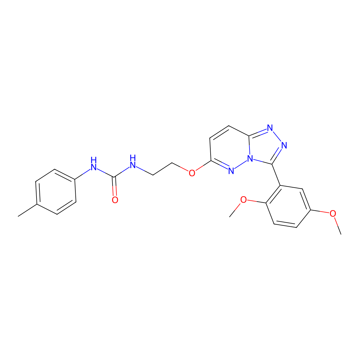 1-(2-((3-(2,5-Dimethoxyphenyl)-[1,2,4]triazolo[4,3-b]pyridazin-6-yl)oxy)ethyl)-3-(p-tolyl)urea molecular structure, CAS 1060277-78-2