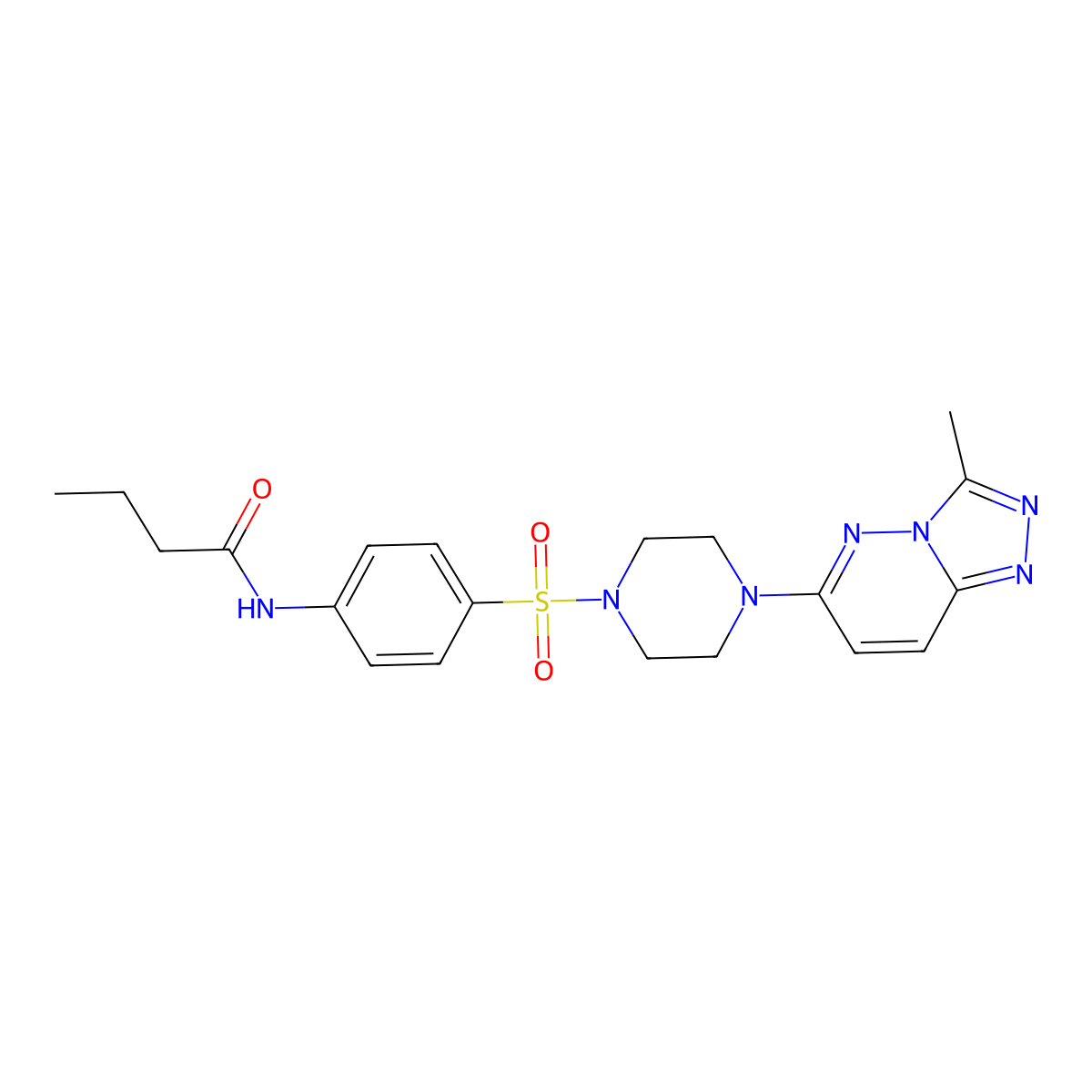 N-(4-((4-(3-methyl-[1,2,4]triazolo[4,3-b]pyridazin-6-yl)piperazin-1-yl)sulfonyl)phenyl)butyramide molecular structure, CAS 1060278-84-3