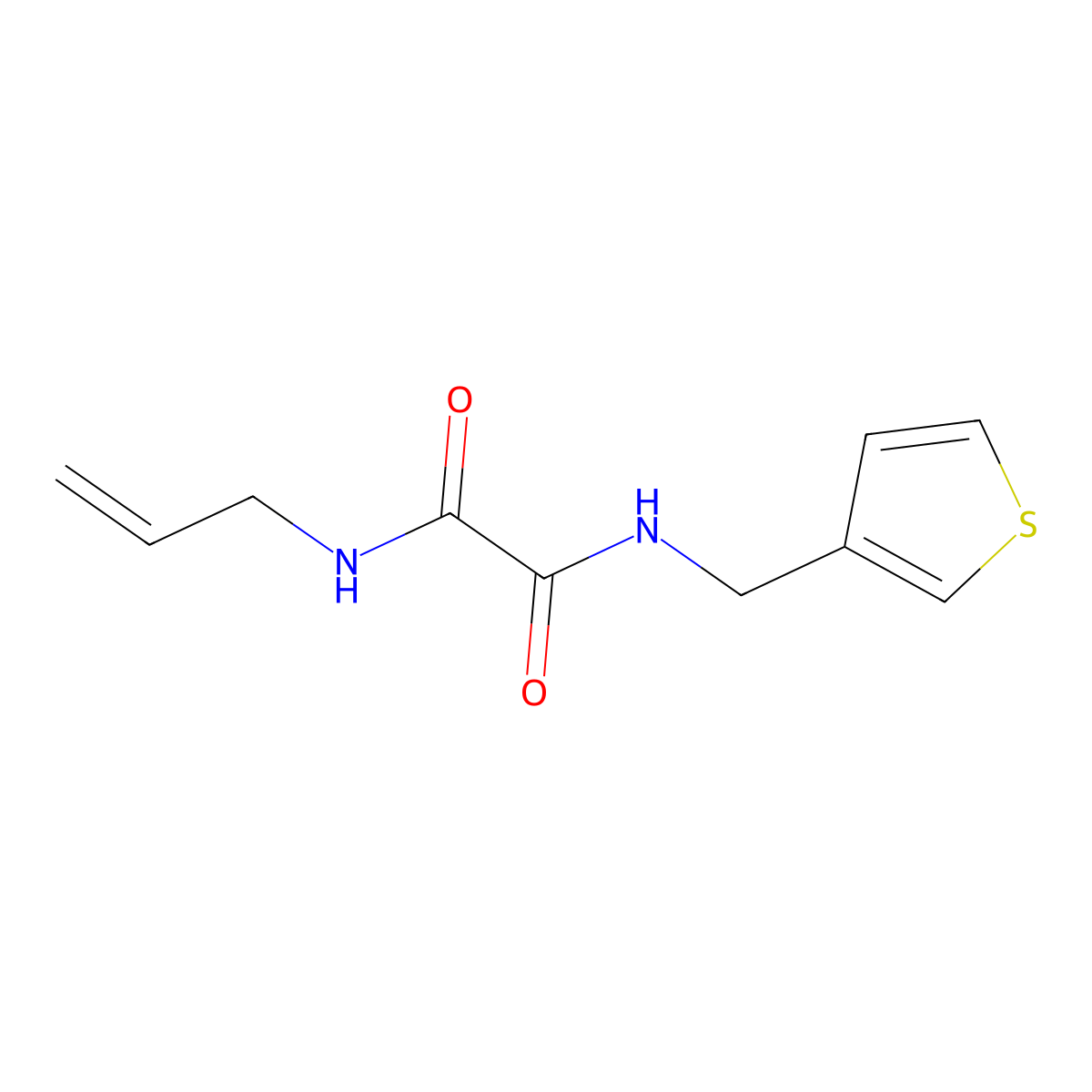 N-(prop-2-en-1-yl)-N'-[(thiophen-3-yl)methyl]ethanediamide molecular structure, CAS 1060278-95-6