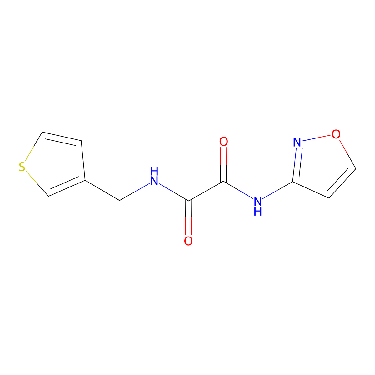 N1-(isoxazol-3-yl)-N2-(thiophen-3-ylmethyl)oxalamide molecular structure, CAS 1060279-10-8
