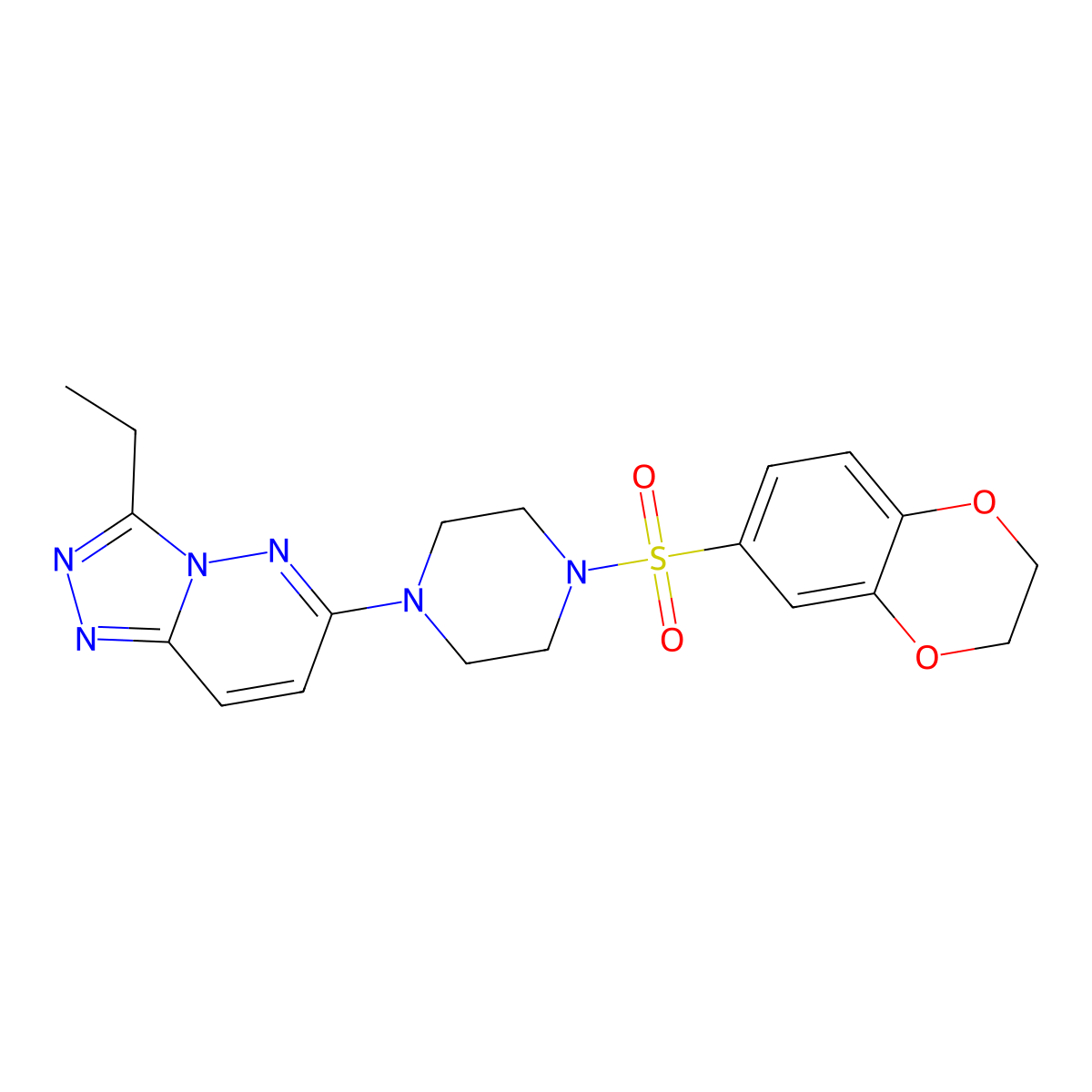 1-(2,3-Dihydro-1,4-benzodioxine-6-sulfonyl)-4-{3-ethyl-[1,2,4]triazolo[4,3-b]pyridazin-6-yl}piperazine molecular structure, CAS 1060279-13-1