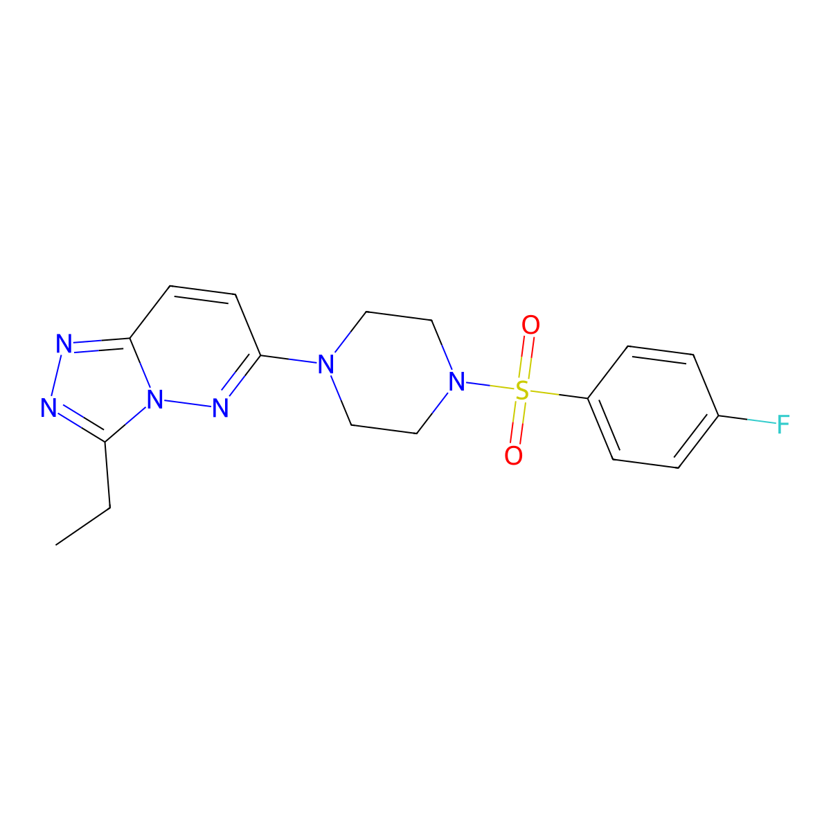 1-{3-Ethyl-[1,2,4]triazolo[4,3-b]pyridazin-6-yl}-4-(4-fluorobenzenesulfonyl)piperazine molecular structure, CAS 1060279-23-3