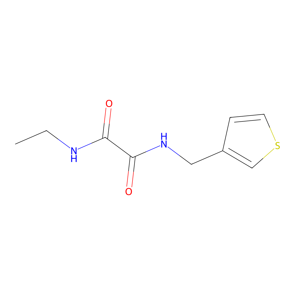 N-ethyl-N'-[(thiophen-3-yl)methyl]ethanediamide molecular structure, CAS 1060279-55-1