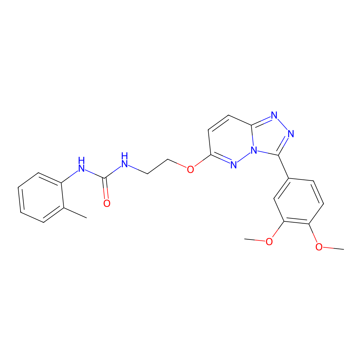 1-(2-((3-(3,4-Dimethoxyphenyl)-[1,2,4]triazolo[4,3-b]pyridazin-6-yl)oxy)ethyl)-3-(o-tolyl)urea molecular structure, CAS 1060279-64-2