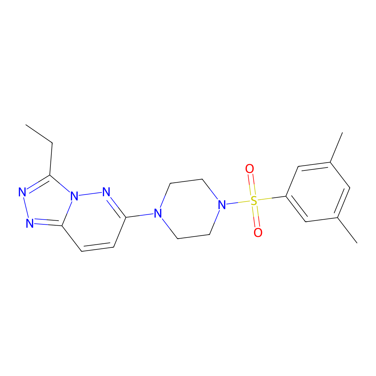 1-(3,5-Dimethylbenzenesulfonyl)-4-{3-ethyl-[1,2,4]triazolo[4,3-b]pyridazin-6-yl}piperazine molecular structure, CAS 1060279-73-3