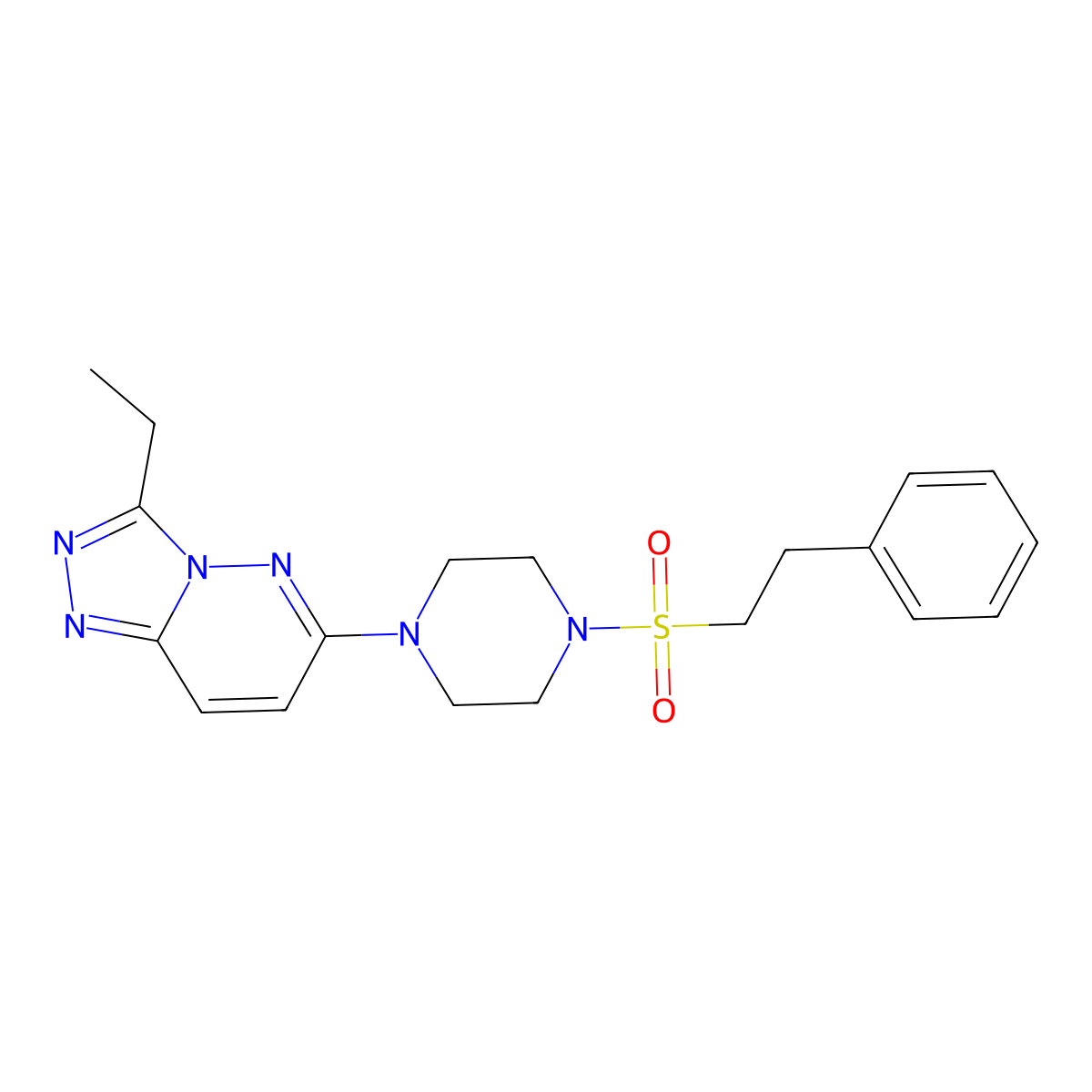 1-{3-Ethyl-[1,2,4]triazolo[4,3-b]pyridazin-6-yl}-4-(2-phenylethanesulfonyl)piperazine molecular structure, CAS 1060279-84-6