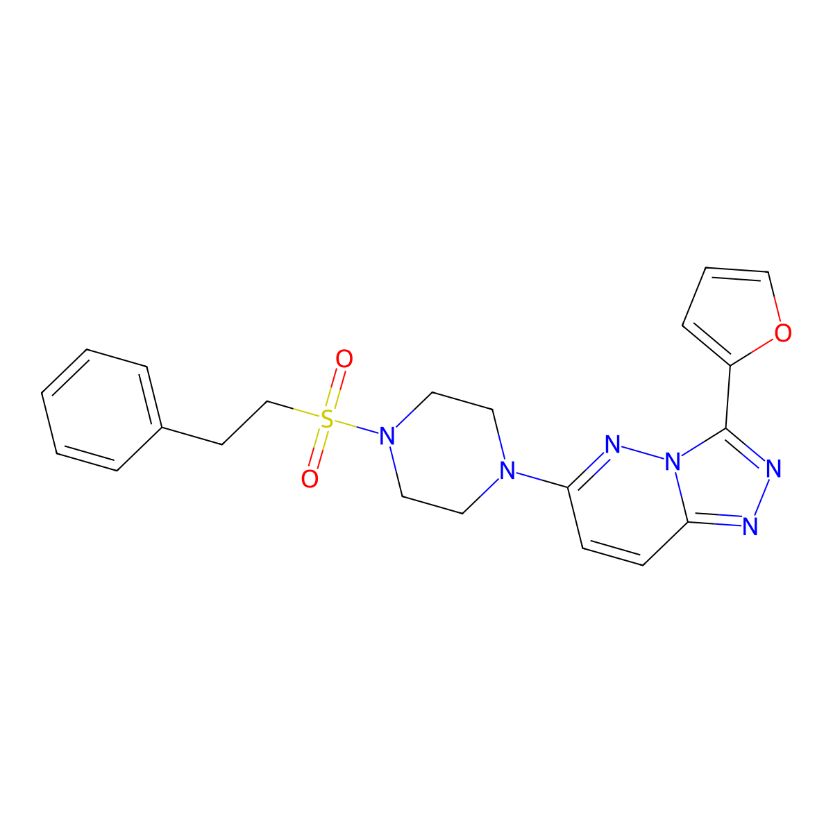3-(Furan-2-yl)-6-(4-(phenethylsulfonyl)piperazin-1-yl)-[1,2,4]triazolo[4,3-b]pyridazine molecular structure, CAS 1060280-92-3