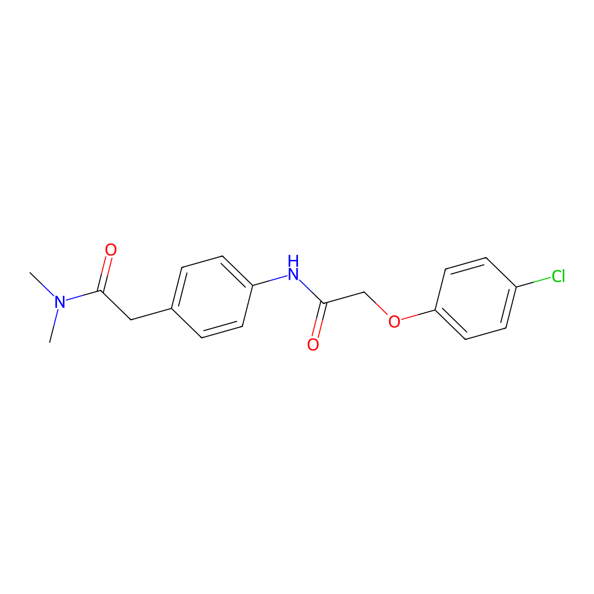 2-{4-[2-(4-Chlorophenoxy)acetamido]phenyl}-N,N-dimethylacetamide molecular structure, CAS 1060281-08-4