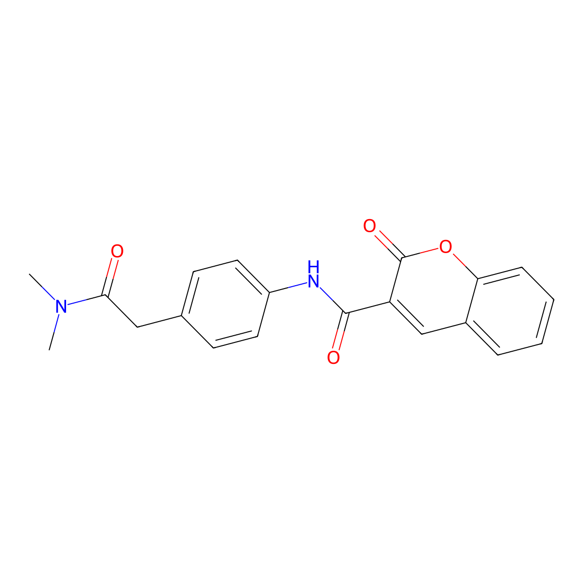 N-{4-[(dimethylcarbamoyl)methyl]phenyl}-2-oxo-2H-chromene-3-carboxamide molecular structure, CAS 1060281-69-7