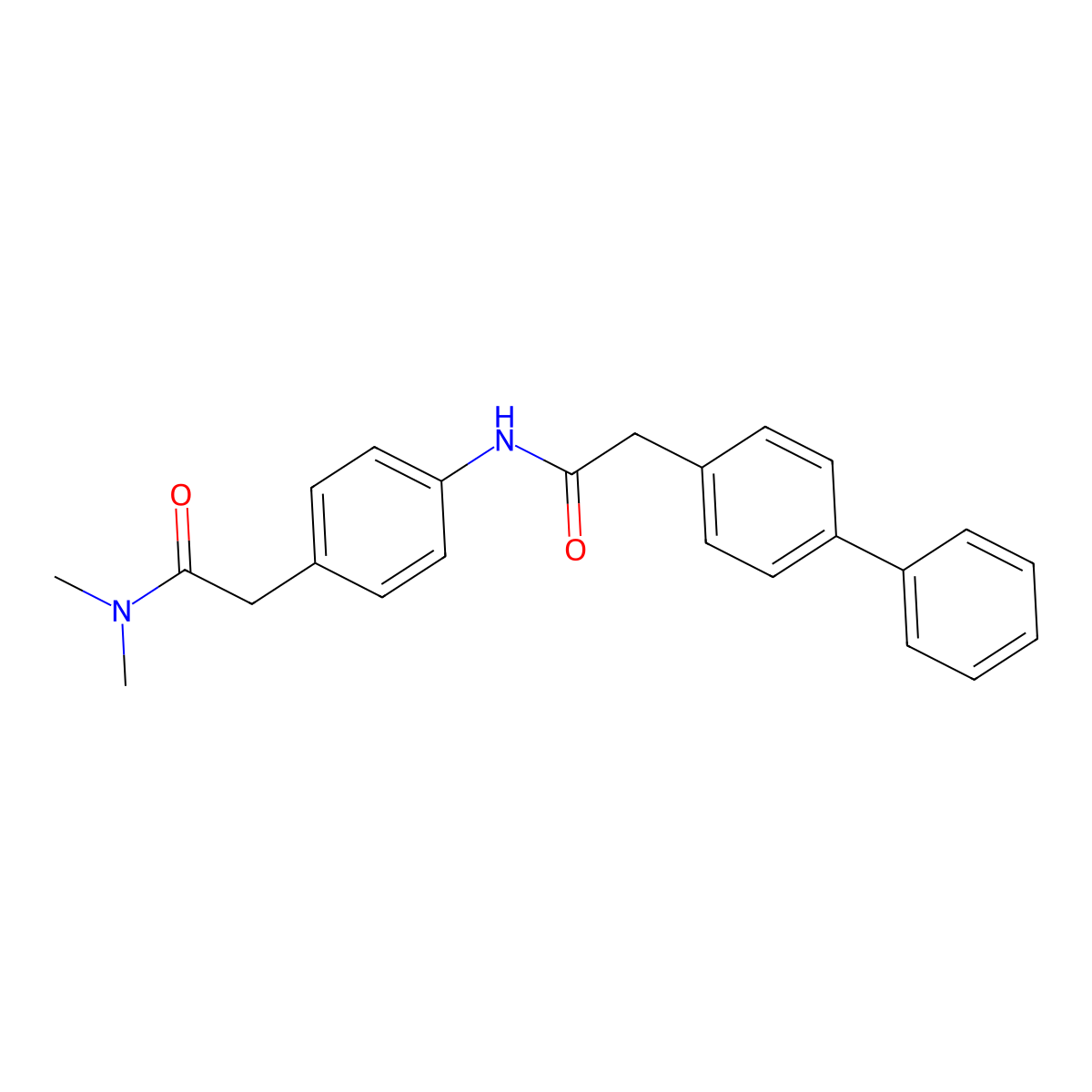 2-[4-(2-{[1,1'-biphenyl]-4-yl}acetamido)phenyl]-N,N-dimethylacetamide molecular structure, CAS 1060281-74-4