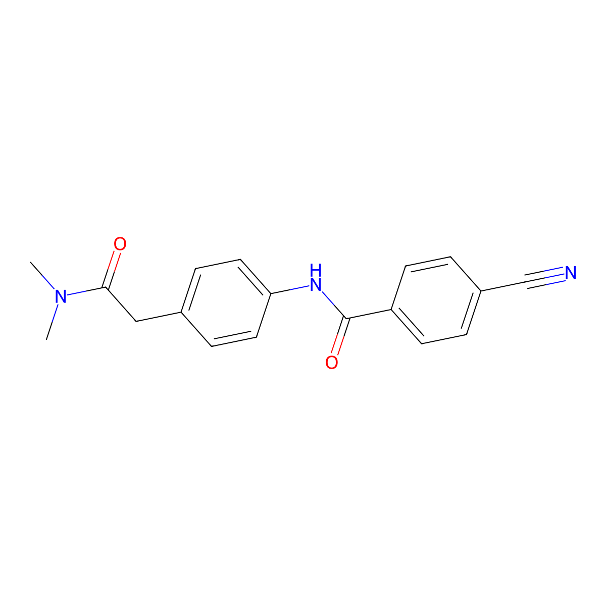 4-cyano-N-{4-[(dimethylcarbamoyl)methyl]phenyl}benzamide molecular structure, CAS 1060281-89-1