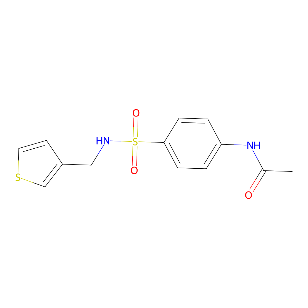 N-(4-(N-(thiophen-3-ylmethyl)sulfamoyl)phenyl)acetamide molecular structure, CAS 1060282-03-2