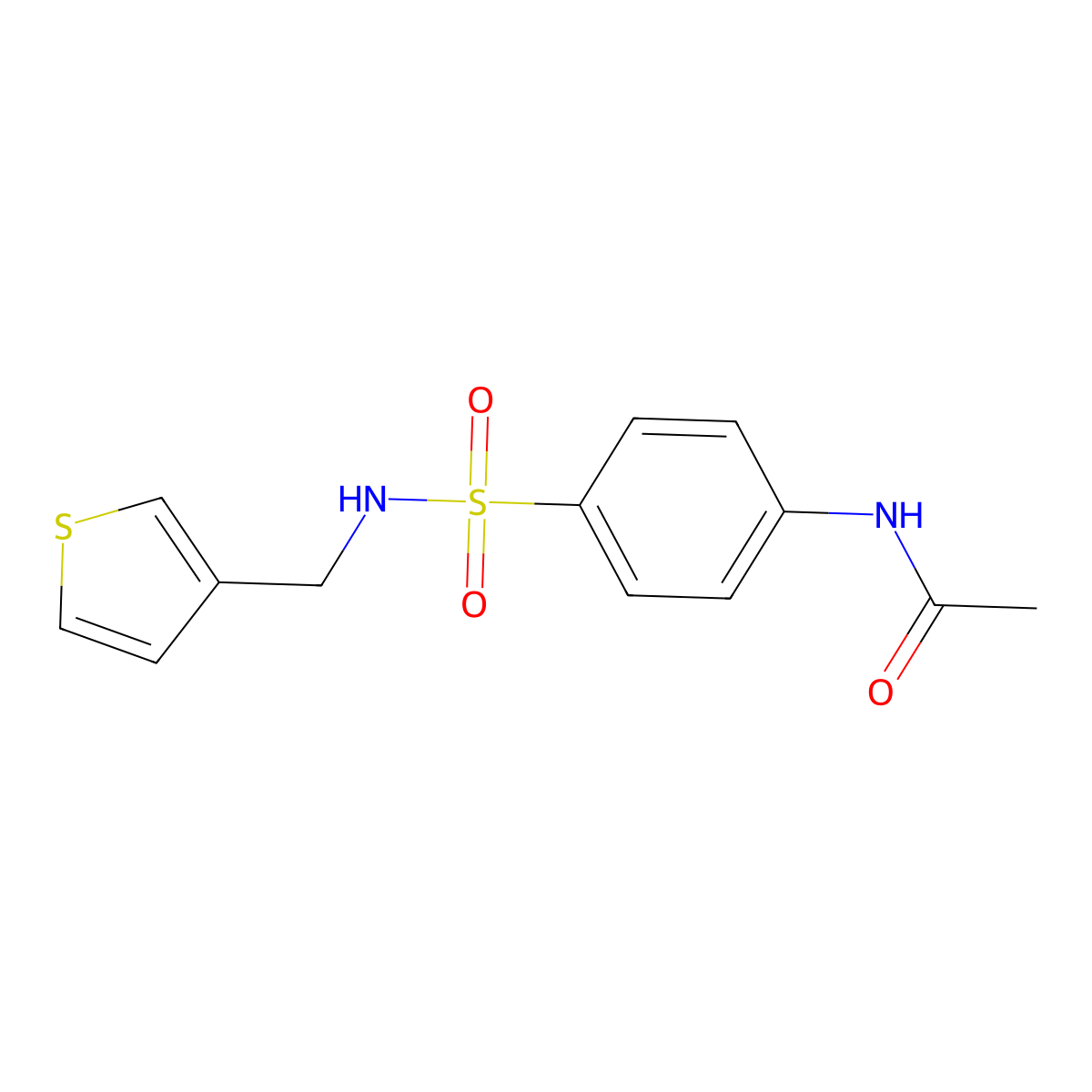 N-(4-(N-(thiophen-3-ylmethyl)sulfamoyl)phenyl)acetamide molecular structure, CAS 1060282-03-2