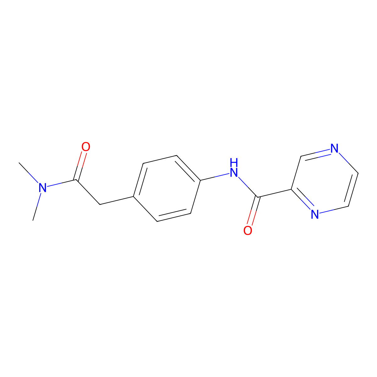 N-{4-[(dimethylcarbamoyl)methyl]phenyl}pyrazine-2-carboxamide molecular structure, CAS 1060282-24-7