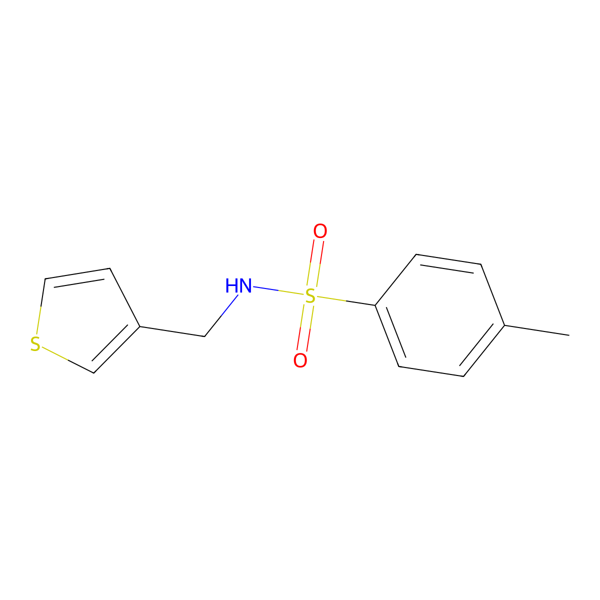 4-methyl-N-(thiophen-3-ylmethyl)benzenesulfonamide molecular structure, CAS 1060282-28-1