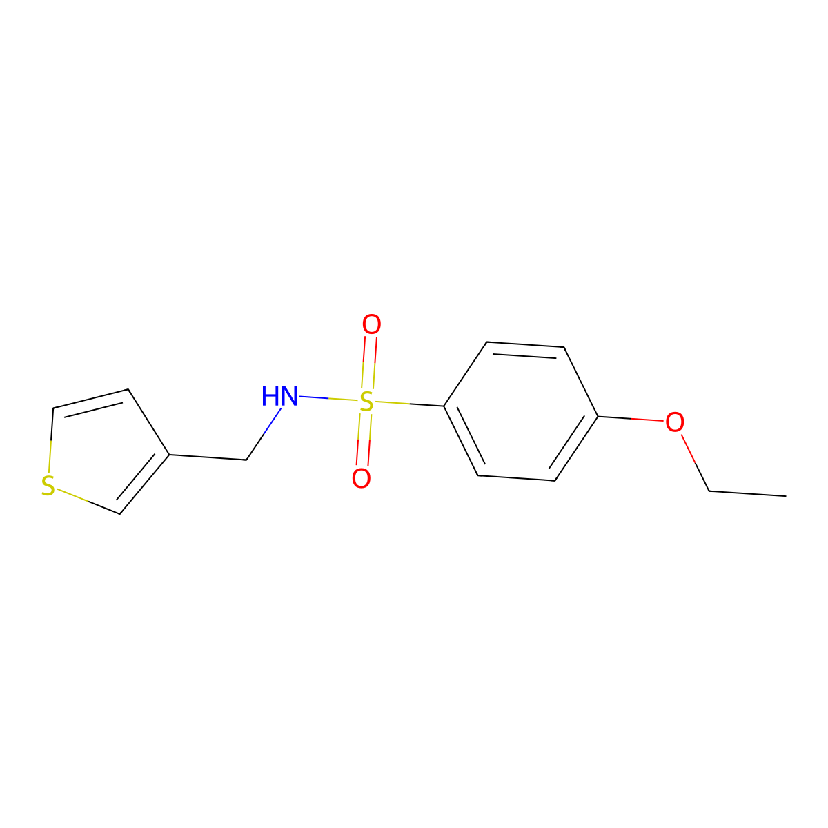 4-ethoxy-N-(thiophen-3-ylmethyl)benzenesulfonamide molecular structure, CAS 1060282-43-0