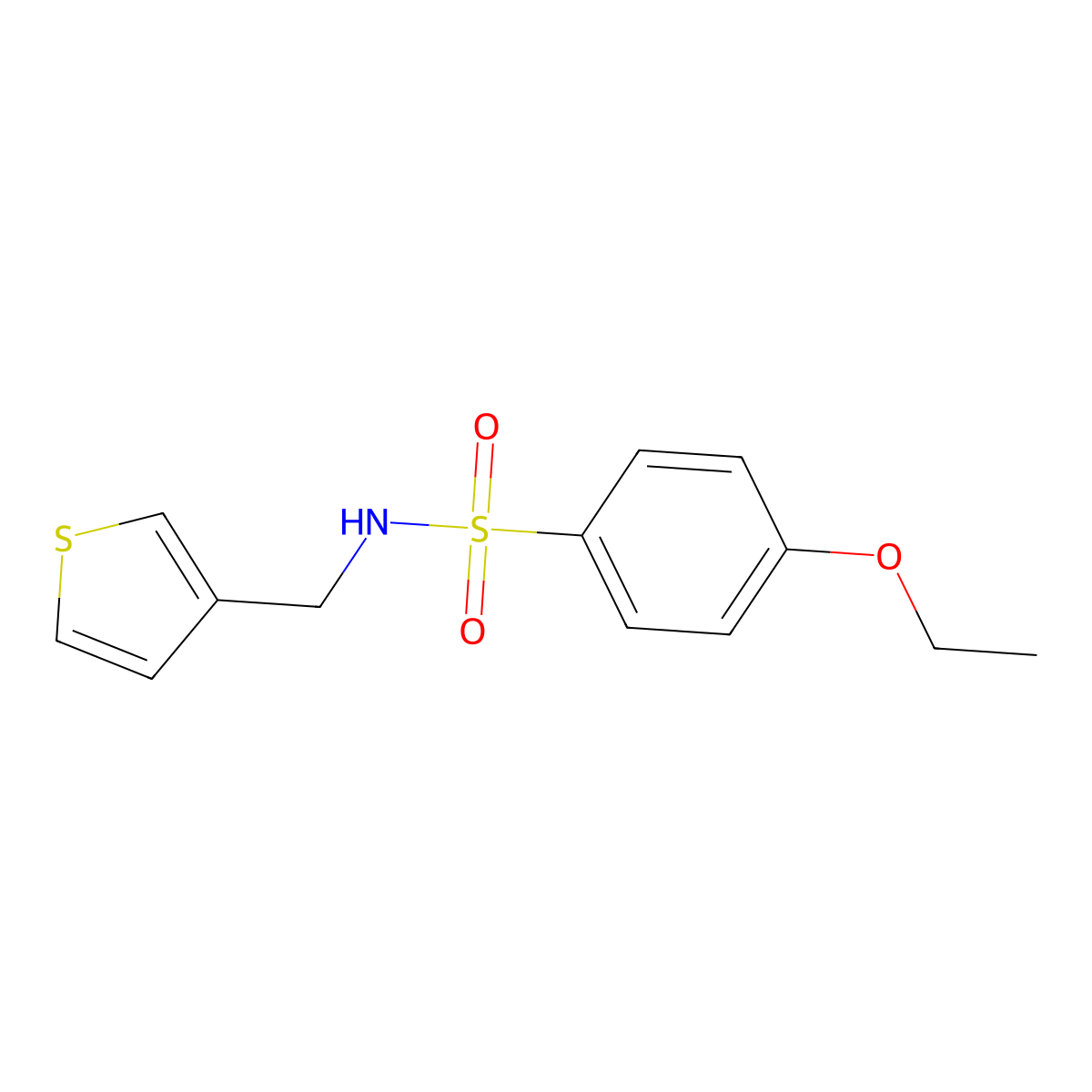 4-ethoxy-N-(thiophen-3-ylmethyl)benzenesulfonamide molecular structure, CAS 1060282-43-0