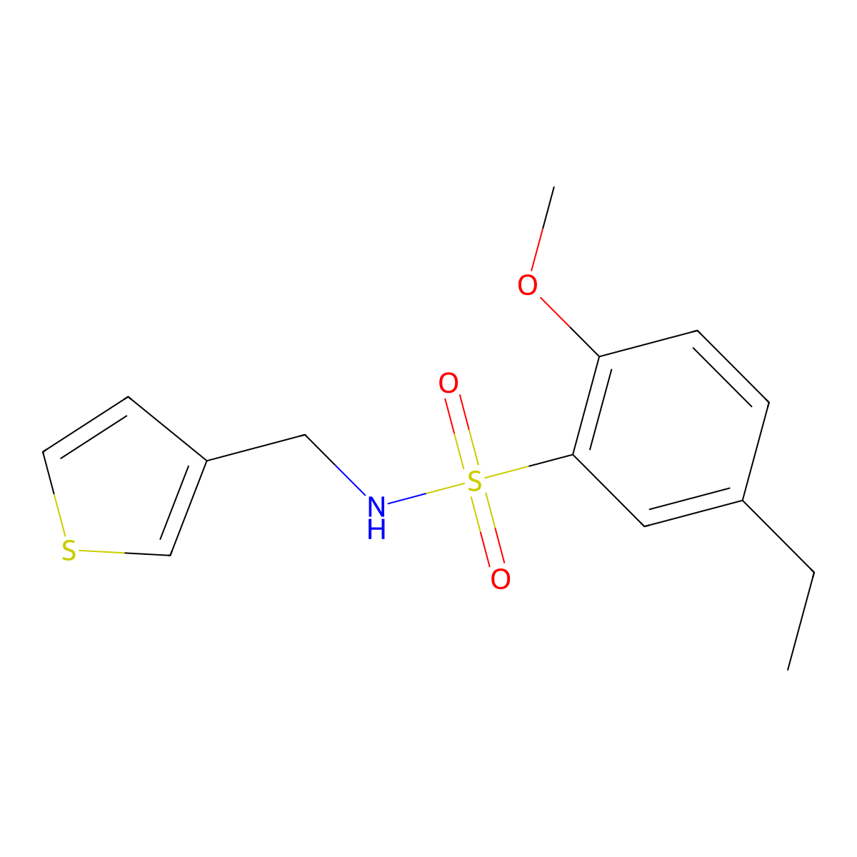 5-ethyl-2-methoxy-N-(thiophen-3-ylmethyl)benzenesulfonamide molecular structure, CAS 1060282-92-9