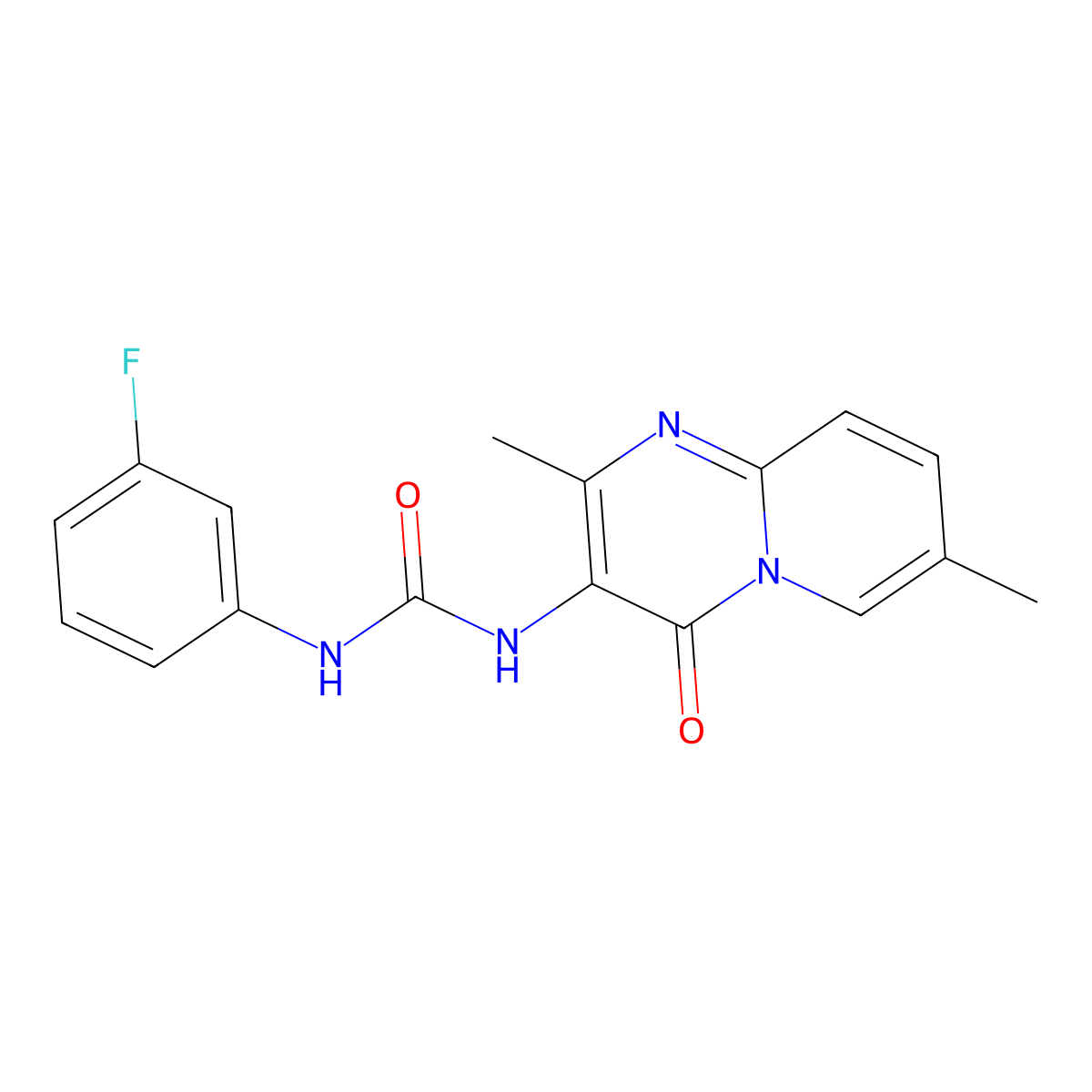 1-(2,7-dimethyl-4-oxo-4H-pyrido[1,2-a]pyrimidin-3-yl)-3-(3-fluorophenyl)urea molecular structure, CAS 1060283-56-8