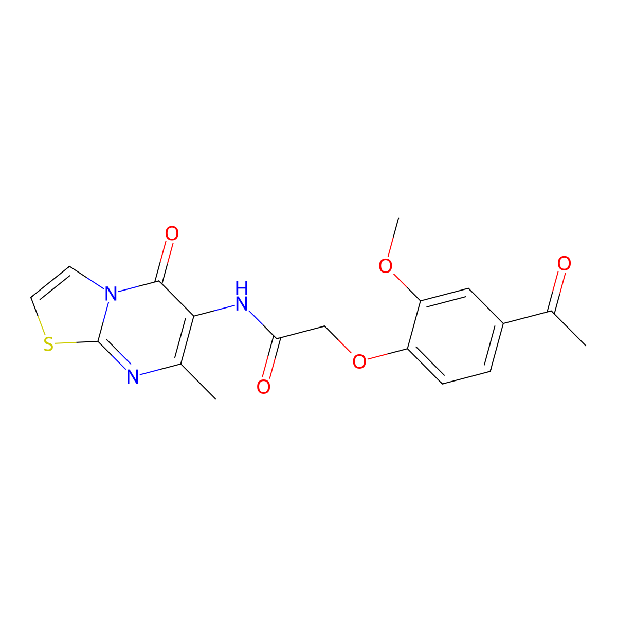2-(4-acetyl-2-methoxyphenoxy)-N-(7-methyl-5-oxo-5H-thiazolo[3,2-a]pyrimidin-6-yl)acetamide molecular structure, CAS 1060284-10-7